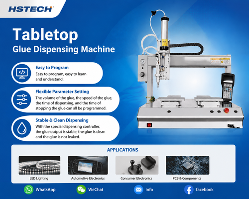 नवीनतम कंपनी ब्लॉग के बारे में New HS-D4221 Tabletop Potting Machine Released for PCB, Automotive & Consumer Electronics Precision Gluing