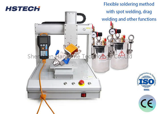 अच्छी कीमत उच्च गुणवत्ता वाले एलईडी बल्ब गोंद डिस्पेंसर चार स्टेशन गोल गोंद वितरण मशीन ऑनलाइन