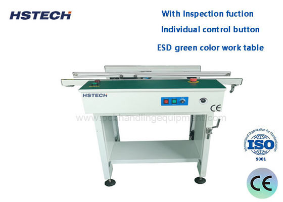 अच्छी कीमत एलईडी बटन मैनुअल हैंड क्रैंक चौड़ाई समायोजन ईएसडी बेल्ट पीसीबी परिवहन कन्वेयर ऑनलाइन