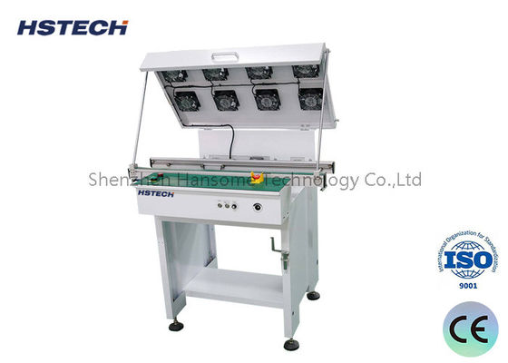 अच्छी कीमत चिकनी परिवहन SMT कूलिंग कन्वेयर प्रशंसकों के साथ टॉवर लाइट और एंटी स्टैटिक फ्लैट बेल्ट ऑनलाइन