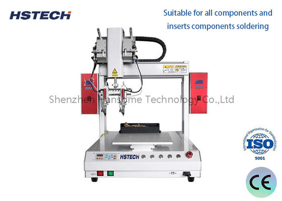 डबल टिन फीडिंग सिस्टम के साथ डेस्कटॉप पीसीबी ऑटोमैटिक सोल्डरिंग मशीन हीट सिंक सोल्डरिंग रोबोट