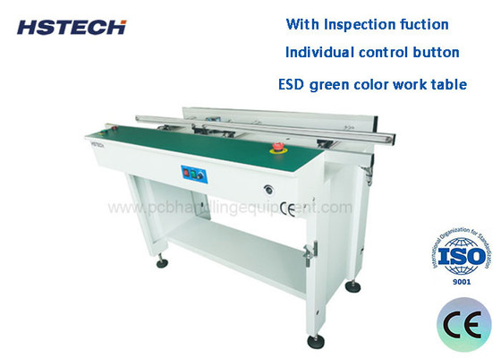 अच्छी कीमत Sick Sensor 1500mm Length ESD Belt PCB Linking Conveyor With Inspection Function व्यक्तिगत नियंत्रण बटन HS-C1500 ऑनलाइन
