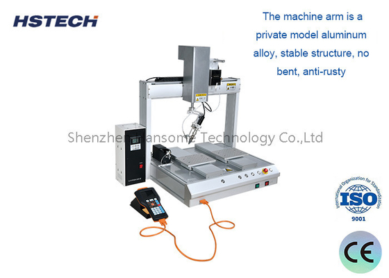 अच्छी कीमत 4 अक्ष डेस्कटॉप सोल्डरिंग मशीन Hiwin रैखिक गाइड और स्वचालित सफाई समारोह के साथ ऑनलाइन
