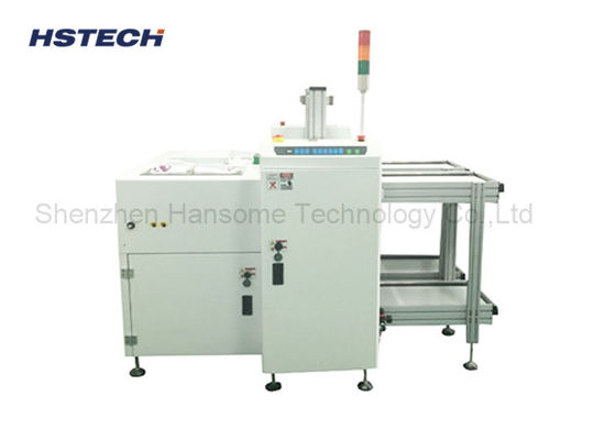 अच्छी कीमत पीसीएल और टच स्क्रीन नियंत्रित पीसीबी अनलोडर एसएमईएमए सिग्नल संचार के साथ और एसएमटी उत्पादन लाइन के लिए प्रत्येक में 2 मैगज़ीन रखता है ऑनलाइन